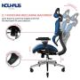 NOUHAUS Ergo3D Ergonomic Office Chair - Rolling Desk Chair with 4D Adjustable Armrest, 3D Lumbar Support and Blade Wheels - Mesh Computer Chair, Gaming Chairs, Executive Swivel Chair (Blue)
