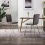 Art Leon Velvet Chairs, Mid Century Upholstered Kitchen Dining Chairs with Gold Metal Legs, Set of 2, Grey Art Leon Velvet Chairs, Mid Century Upholstered Kitchen Dining Chairs with Gold Metal Legs, Set of 2, Grey