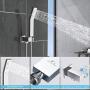 Ceiling Mounted Shower System-Polished Chrome Shower Combo Set with 12 Inches Square Rain Shower Head, Handheld and Shower Faucet Rough-in Mixer Valve and Trim