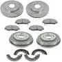 Front & Rear Posi Metallic Disc Brake Pads Rotors Shoes & Drum Kit Set for Civic