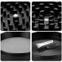 Large Herb Grinder 3 Inch 4 Chambers Flat Spice Grinder with Cleaning Brush (75mm) (Black) (Black) Large Herb Grinder 3 Inch 4 Chambers Flat Spice Grinder with Cleaning Brush (75mm) (Black) (Black)