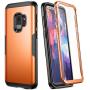 YOUMAKER Galaxy S9 Case,Metallic Orange with Built-in Screen Protector Heavy Duty Protection Shockproof Slim Fit Full Body Case Cover for Samsung Galaxy S9 5.8 inch - Orange/Black