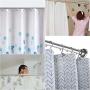 TEECK Shower Curtain Rod, 40-73 inch Adjustable Tension Spring, Shower Curtain Rod Tension, Premium 304 Stainless Steel, Anti-Slip, No Drilling, No Rust, Never Collapse, for Bathroom, Easy to use
