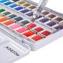 MEEDEN Watercolor Paint Set, 48 Vibrant Colors in Pocket Box, Watercolor Paint Palette with Metal Ring and Watercolor Brush, Non-Toxic for Students, Kids, Beginners Art Painting