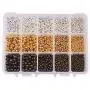 PH PandaHall 2700pcs 3 Color 5 Size Smooth Round Spacer Beads Tiny Metal Beads for Jewelry Making Supplies (Golden, Silver, Antique Bronze) PH PandaHall 2700pcs 3 Color 5 Size Smooth Round Spacer Beads Tiny Metal Beads for Jewelry Making Supplies (Golden, Silver, Antique Bronze)