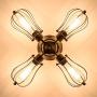 Vintage Ceiling Light Industrial Semi-Flush Mount Ceiling Light Metal Fixtures Painted Finish; Moonkist (with 4 Light) (Bronze)