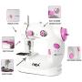 NEX Sewing Machine Mini Size for Little Sewing Projects Double Thread Double Speed with Foot Pedal Light Safety Cover