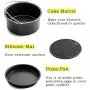 AIQI 5 Piece Air Fryer Accessories, Including Cake Barrel, Pizza Pan, Metal Holder, Skewer Rack and Silicone Mat for Gowise Phillips and Cozyna and More, Fit All 3.7QT - 5.3QT - 5.8QT AIQI 5 Piece Air Fryer Accessories, Including Cake Barrel, Pizza Pan, Metal Holder, Skewer Rack and Silicone Mat for Gowise Phillips and Cozyna and More, Fit All 3.7QT - 5.3QT - 5.8QT
