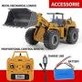 TongLi 583 1:14 Scale Metal RC Wheel Loader Toy Construction Trucks Vehicles Remote Control Outdoor Toys Bulldozer for Adults 2.4Ghz Powerful Upgraded with LED Lights and Simulation Sound