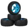 Mxfans Blue Aluminium Alloy 5 Spoke Wheel Rims + Black H Type Rubber Tyres Tires for RC 1:10 Off Road Car Buggy Upgrade Parts Pack of 4 Mxfans Blue Aluminium Alloy 5 Spoke Wheel Rims + Black H Type Rubber Tyres Tires for RC 1:10 Off Road Car Buggy Upgrade Parts Pack of 4