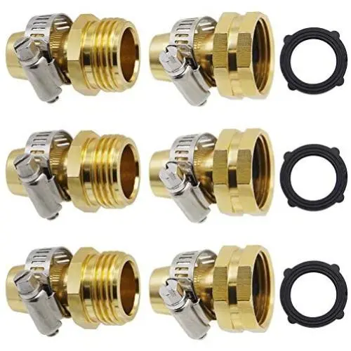 Twinkle Star Garden Hose Repair Connector with Clamps, Male and Female Garden Hose Fittings, 3 Set Twinkle Star Garden Hose Repair Connector with Clamps, Male and Female Garden Hose Fittings, 3 Set