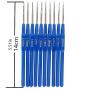 PAFUWEI Fashion Metal Knitting Needles 20 Pieces Blue Crochet Hooks Kits with Ergonomic Grips 0.6-2.0mm,Convenient to Knitting a Sweater