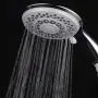 Hotel Spa High-Pressure 7-Setting Handheld Shower Head with 4-inch Face, Patented Water-Saving ON/OFF Pause Switch, Angle-Adjustable, Easy Tool-Free Installation – Chrome Finish