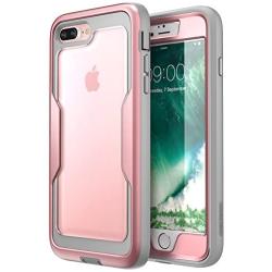 i-Blason Magma Series Case for iPhone 8 Plus 2017/iPhone 7 Plus, Heavy Duty Protection Full Body Bumper Case with Built-in Screen Protector, Includes Removable Beltclip Holster (RoseGold)