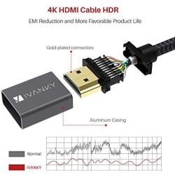 4K HDMI Cable 3.3 ft, iVANKY High Speed 18Gbps HDMI 2.0 Cable, 4K HDR, HDCP 2.2, 3D, 2160P, 1080P, Ethernet - Braided HDMI Cord, Audio Return (ARC) Compatible UHD TV, Blu-ray, Projector