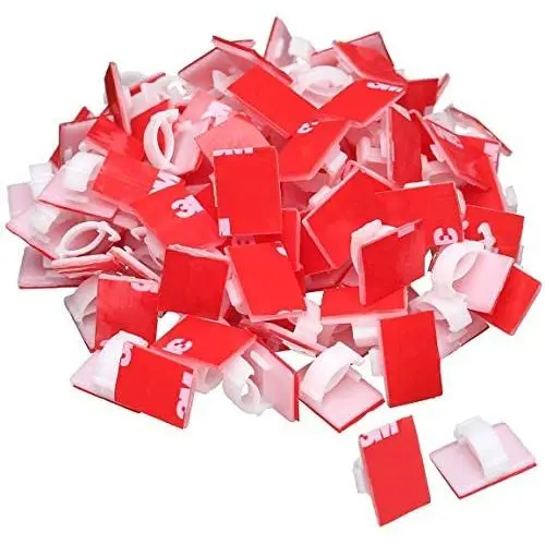 Akstore 100 PCS Adhesive Cable Clips Self-Adhesive Wire Clips Cable Wire Management Wire Cable Holder Clamps Cable Tie Holder for Car, Office and Home (White) Akstore 100 PCS Adhesive Cable Clips Self-Adhesive Wire Clips Cable Wire Management Wire Cable Holder Clamps Cable Tie Holder for Car, Office and Home (White)