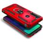 E-Began Case for Motorola Moto G Stylus (2020) with Tempered Glass Screen Protector, Metal Magnetic Ring Holder, Full-Body Protective Military Armor Phone Cover Case -Red