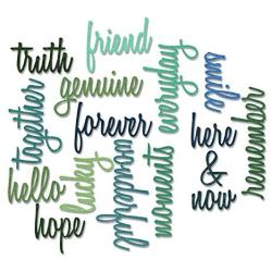 Sizzix, Multi Color, Thinlits Die Set 660225, Friendship Words Script by Tim Holtz, 16 Pack, One Size