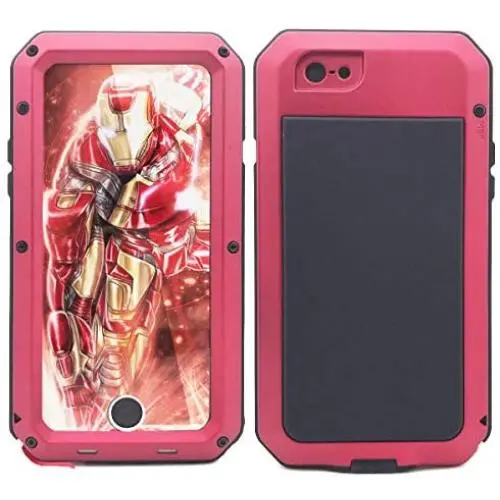 iPhone 6s Plus Case,Marrkey Heavy Duty Shockproof [Tough Armour] Water Resistant Aluminum Alloy Metal Case with Silicone Built-in Screen Dual Layer Protector for Apple iPhone 6 Plus - Red