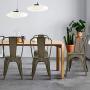 Metal Chair Dining Chair Set of 4 Patio Chair Home Kitchen Chair 18 Inch Seat Height Dinning Room Chair Stackable Metal Bar Chairs Indoor Outdoor Chairs Tolix Bar Side Chair Restaurant Dining Chair