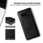 Galaxy S10 Case, LOHASIC Luxury Leather Slim Fit Soft Flexible PU Coated Gunmetal Electroplated Bumper Grip Scratch Resistant Protective Cover Cases for Samsung Galaxy S10 (2019) - Black