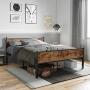 IRONCK Queen Bed Frame with Headboard Industrial, Bed Frame Queen Size with 16 Heavy Duty Steel Slats and 10 Legs, More Stronger, Noise-Free, Mattress Foundation No Box Spring Needed