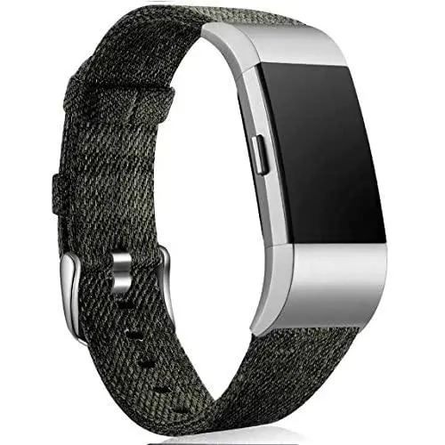 Maledan Replacement Bands Compatible with Charge 2 and Charge 2 HR, Large Woven Fabric Strap Band for Women Men, Dark Green Maledan Replacement Bands Compatible with Charge 2 and Charge 2 HR, Large Woven Fabric Strap Band for Women Men, Dark Green