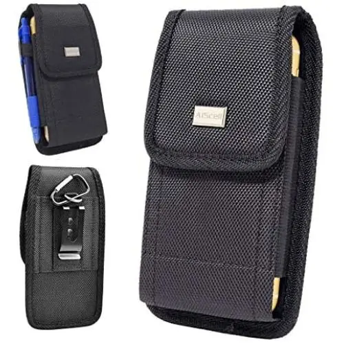 AISCELL Universal Metal Belt Clip Holster for Smartphone, Heavy Duty Black Nylon Canvas Pouch Case, Compatible for Moto G5S Plus, Moto E4 Plus,Moto G4, G5 Plus,with Slim Cover or Naked Phone AISCELL Universal Metal Belt Clip Holster for Smartphone, Heavy Duty Black Nylon Canvas Pouch Case, Compatible for Moto G5S Plus, Moto E4 Plus,Moto G4, G5 Plus,with Slim Cover or Naked Phone