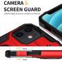 Charlam Compatible with iPhone 12 Pro Max Case 6.7'' 2020 for Women Men, Sleek Durable Dual Layer Shock Absorption Case Cover with Metal Ring Kickstand, Red