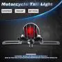 TUINCYN Motorcycle Taillight Red Brake Stop Running Light with License Plate Holder Steel Universal Fitted Tail Light for Chopper Bobber Cafe Racer 12V 60W