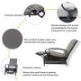 Kozyard Adjustable Patio Reclining Lounge Chair with Strong Extendable Metal Frame and Removable Cushions for Outdoor Reading, Sunbathing or Relaxation (Beige)