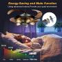 Industrial Retractable Ceiling Fans with Lights - [Update] with 5 LED Bulbs 4 Mode Timing with Remote Controller 42inch Vintage Ceiling Fans with 2 Down Rods
