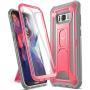 YOUMAKER Kickstand Case for Galaxy S8 Plus, Full Body with Built-in Screen Protector Heavy Duty Protection Shockproof Rugged Cover for Samsung Galaxy S8 Plus 6.2 inch - Pink/Gray