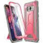 YOUMAKER Kickstand Case for Galaxy S8 Plus, Full Body with Built-in Screen Protector Heavy Duty Protection Shockproof Rugged Cover for Samsung Galaxy S8 Plus 6.2 inch - Pink/Gray