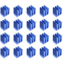 uxcell Heatsink with Thermal Conductive Adhesive Tape 9 x 9 x 12mm Blue 20pcs