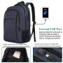 Laptop Backpack with USB Charging Port,Slim Travel Backpack with Laptop Compartment for Men and Women,Water Resistant College School BookBag Computer Bag for Girls and Boys Fits 15.6 In Laptop, Blue