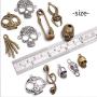 BronaGrand 100 Gram Mixed Alloys Metal Antique Skulls-Shaped Pendant Charms Bracelet Necklace DIY Jewelry Making Accessory