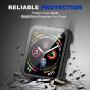 Ritastar for Apple Watch Case 38mm with Screen Protector Series 3/2/1,Thin Plating Metal Cover Bumper and Hard PET Protective Film,High Sensitive Touch,Impact Resistant,No Bubble,Full Coverage,Black