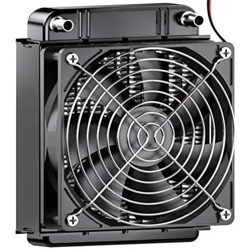 Clyxgs Water Cooling Radiator, 8 Pipe Aluminum Heat Exchanger Radiator with Fan for PC CPU Computer Water Cool System DC12V 80mm Clyxgs Water Cooling Radiator, 8 Pipe Aluminum Heat Exchanger Radiator with Fan for PC CPU Computer Water Cool System DC12V 80mm