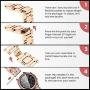 Tensea Metal Band Leather Loop Compatible with Galaxy Watch 3 41mm / Active 2 44 / 40mm and Samsung Galaxy Watch 42mm, Cute Bracelet Quick Release Band Replacement, Chain Wristband with Leather Strap ( Rose Gold-Black )