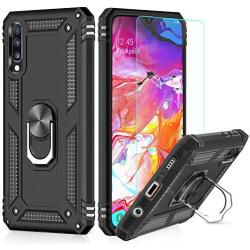 LeYi Compatible for Samsung Galaxy A50/ A50s/ A30s Case with HD Screen Protector, [Military-Grade] Magnetic Car Holder Mount Kickstand Protective Cover Phone Case for Samsung A50/ A50s/ A30s, Black