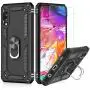 LeYi Compatible for Samsung Galaxy A50/ A50s/ A30s Case with HD Screen Protector, [Military-Grade] Magnetic Car Holder Mount Kickstand Protective Cover Phone Case for Samsung A50/ A50s/ A30s, Black