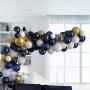 Balloon Arch Garland Kit, 107 Pieces, Navy Blue Balloons, Matte White Latex Balloon, Gold Metal Balloon, Gold Confetti Balloon, Great for Wedding Birthday Party Decorations