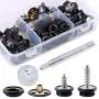 Glarks 120-Pieces Stainless Steel Marine Grade Canvas and Upholstery Boat Cover Snap Button Fastener Kit with 2Pcs Setting Tool (40 Sets) - Black Glarks 120-Pieces Stainless Steel Marine Grade Canvas and Upholstery Boat Cover Snap Button Fastener Kit with 2Pcs Setting Tool (40 Sets) - Black