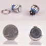 Taien Latching Push Button Switch 19mm 3/4'' 1NO 1NC Silver Stainless Steel Shell with Green LED Light (Green)