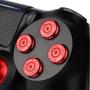 XFUNY Metal Bullet Buttons ABXY Buttons + Thumbsticks Thumb Grip and Chrome D-pad for PS4 DualShock 4 Controller Mod Kit (Red)