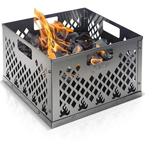 KIBAGA Stainless Steel Charcoal Firebox Basket for Oklahoma Joes Smoker - Easy Clean Grill Accessories for Long Efficient Smoking - Taste The Ultimate BBQ and Smoking Experience KIBAGA Stainless Steel Charcoal Firebox Basket for Oklahoma Joes Smoker - Easy Clean Grill Accessories for Long Efficient Smoking - Taste The Ultimate BBQ and Smoking Experience