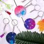 Duufin 120 Pcs Acrylic Transparent Circle Blanks Keychain Tassels Set Including 30 Pcs Acrylic Circle Disc(2 inches) 30 Pcs Key Rings with Chain 30 Pcs Jump Rings and 30 Pcs Craft Tassels