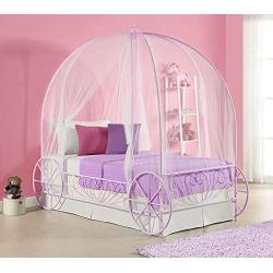 DHP Metal Carriage Bed, Fairy Tale Bed Frame, Shabby-Chic Style, Twin, Lilac