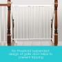 Summer Metal Banister and Stair Safety Baby Gate, White Finish – 32.5” Tall, Fits Openings of 31” to 46” Wide, Extra-Wide Door Opens The Full Width of Your Stairway, Convenient Baby and Pet Gate